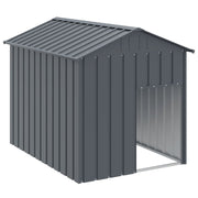 Hondenhok met dak 117x153x123 cm gegalvaniseerd staal antraciet