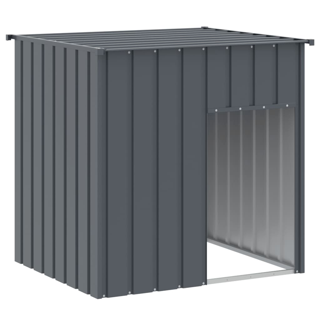 Hondenhok met dak antraciet 110x103x109 cm gegalvaniseerd staal