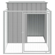 Hondenhok met ren lichtgrijs 110x201x110 cm gegalvaniseerd staal