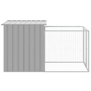 Hondenhok met ren lichtgrijs 110x201x110 cm gegalvaniseerd staal