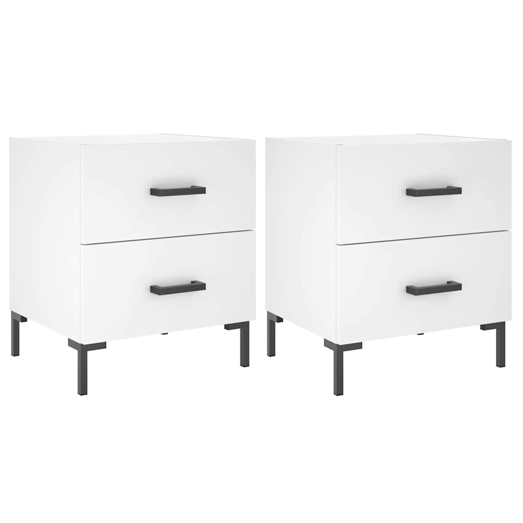 Nachtkastjes 2 st 40x35x47,5 cm bewerkt hout wit