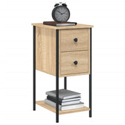 Nachtkastjes 2 st 32x42x70 cm bewerkt hout sonoma eikenkleurig