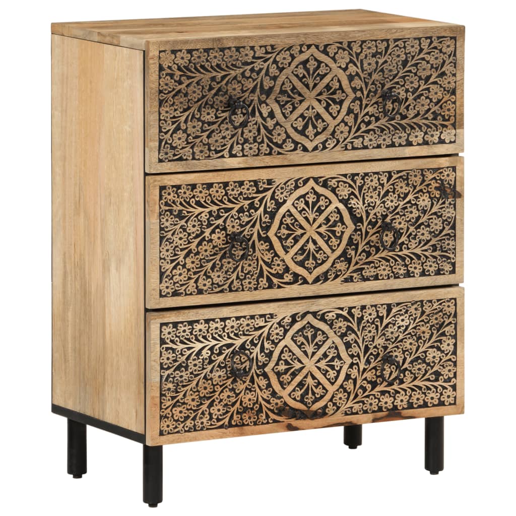 Bijzetkast 60x33x75 cm massief mangohout