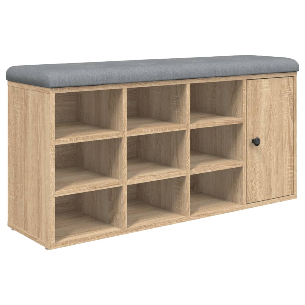 Schoenenbank 102x32x50 cm bewerkt hout sonoma eikenkleurig