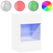 Wandkasten met LED-verlichting voor tv 2 st 40x30x60,5 cm wit