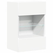 Wandkasten met LED-verlichting voor tv 2 st 40x30x60,5 cm wit