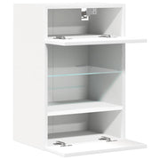 Wandkasten met LED-verlichting voor tv 2 st 40x30x60,5 cm wit