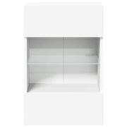 Wandkasten met LED-verlichting voor tv 2 st 40x30x60,5 cm wit