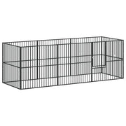 Hondenkennel 8 panelen gepoedercoat staal zwart