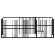 Hondenkennel 8 panelen gepoedercoat staal zwart