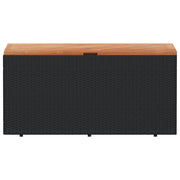 Tuinbox 110x50x54 cm poly rattan en acaciahout zwart