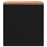 Tuinbox 110x50x54 cm poly rattan en acaciahout zwart