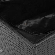 Tuinbox 110x50x54 cm poly rattan en acaciahout zwart