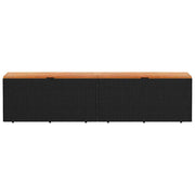 Tuinbox 220x50x54 cm poly rattan en acaciahout zwart