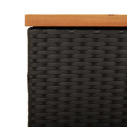 Tuinbox 220x50x54 cm poly rattan en acaciahout zwart