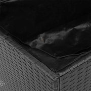 Tuinbox 220x50x54 cm poly rattan en acaciahout zwart