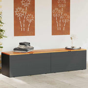 Tuinbox 220x50x54 cm poly rattan en acaciahout zwart