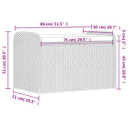 Opbergbankje met kussen 80x51x52 cm poly rattan zwart