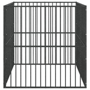 Hondenkennel 4 panelen gepoedercoat staal zwart