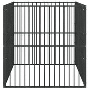 Hondenkennel 4 panelen gepoedercoat staal zwart