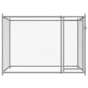 Hondenhok met deur 2x2x1,5 m gegalvaniseerd staal grijs