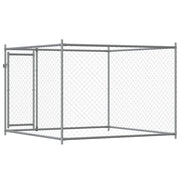 Hondenhok met deur 2x2x1,5 m gegalvaniseerd staal grijs