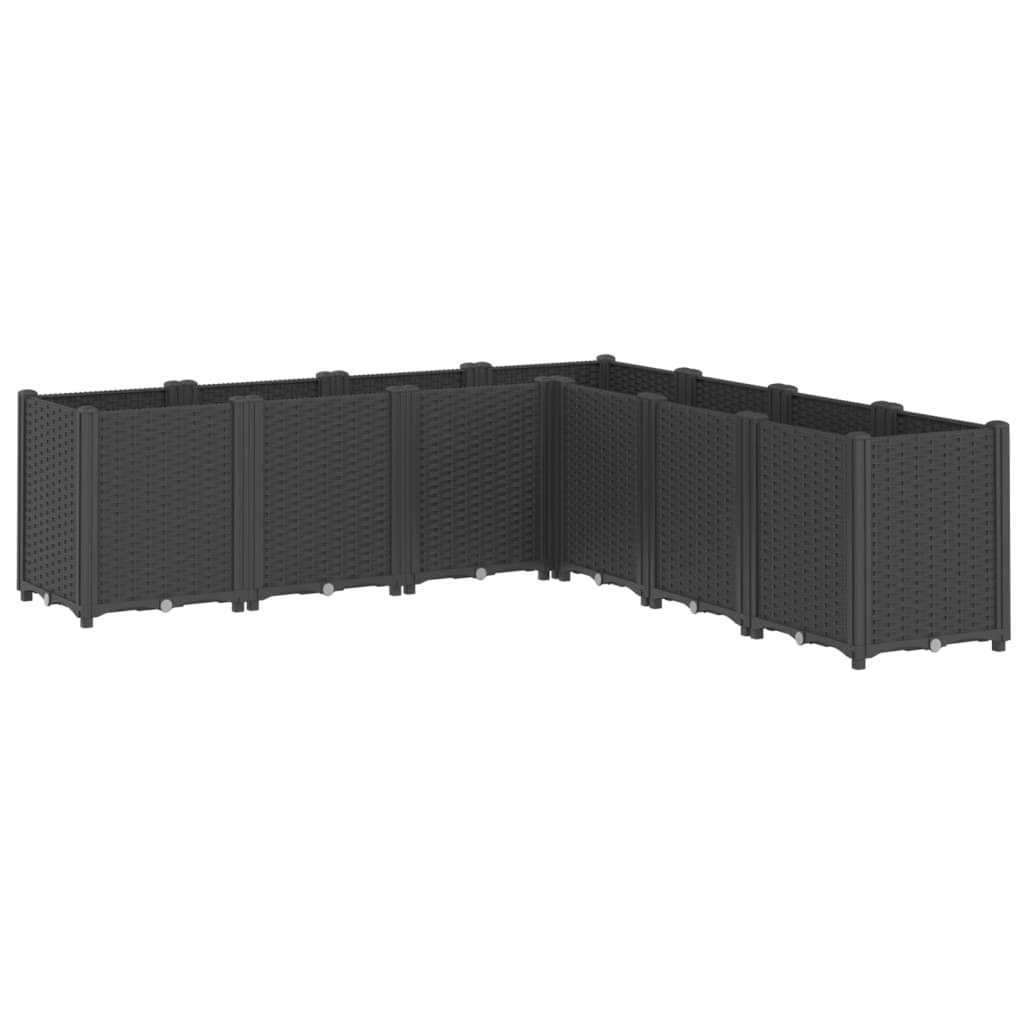 Plantenbak 160x160x53 cm polypropeen zwart