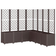 Plantenbak met latwerk 160x160x140 cm polypropeen bruin