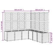 Plantenbak met latwerk 160x160x140 cm polypropeen bruin