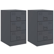 Nachtkastjes 2 st 34,5x39x62 cm staal antracietkleurig