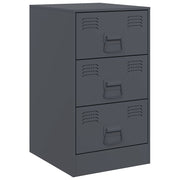 Nachtkastjes 2 st 34,5x39x62 cm staal antracietkleurig