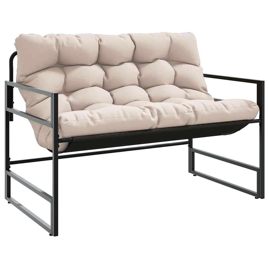 Tuinbank met kussen 113 m staal taupe