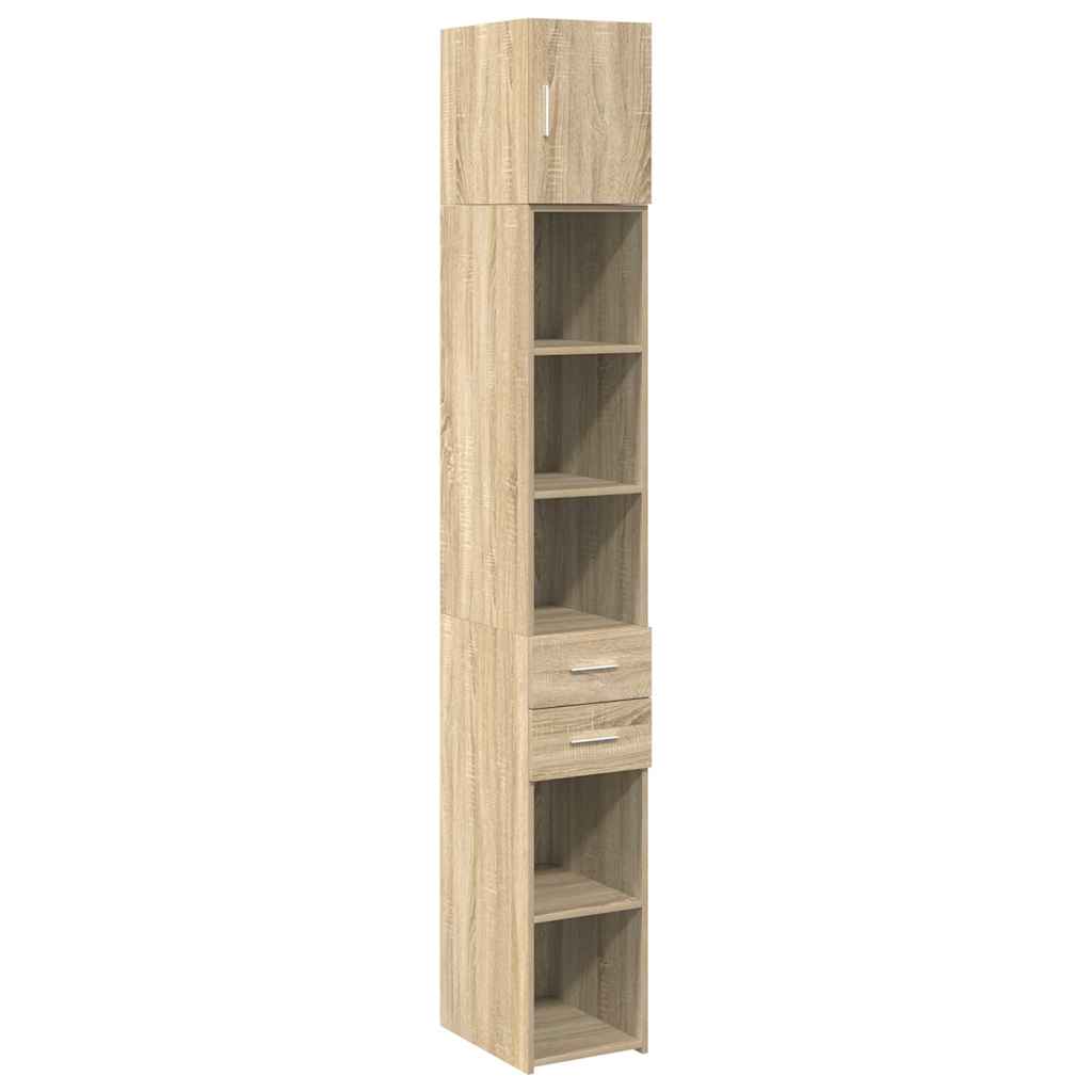 Opbergkast smal 30x42,5x225 cm bewerkt hout sonoma eikenkleurig