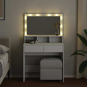 Kaptafel met LED 80x41x134,5 cm wit