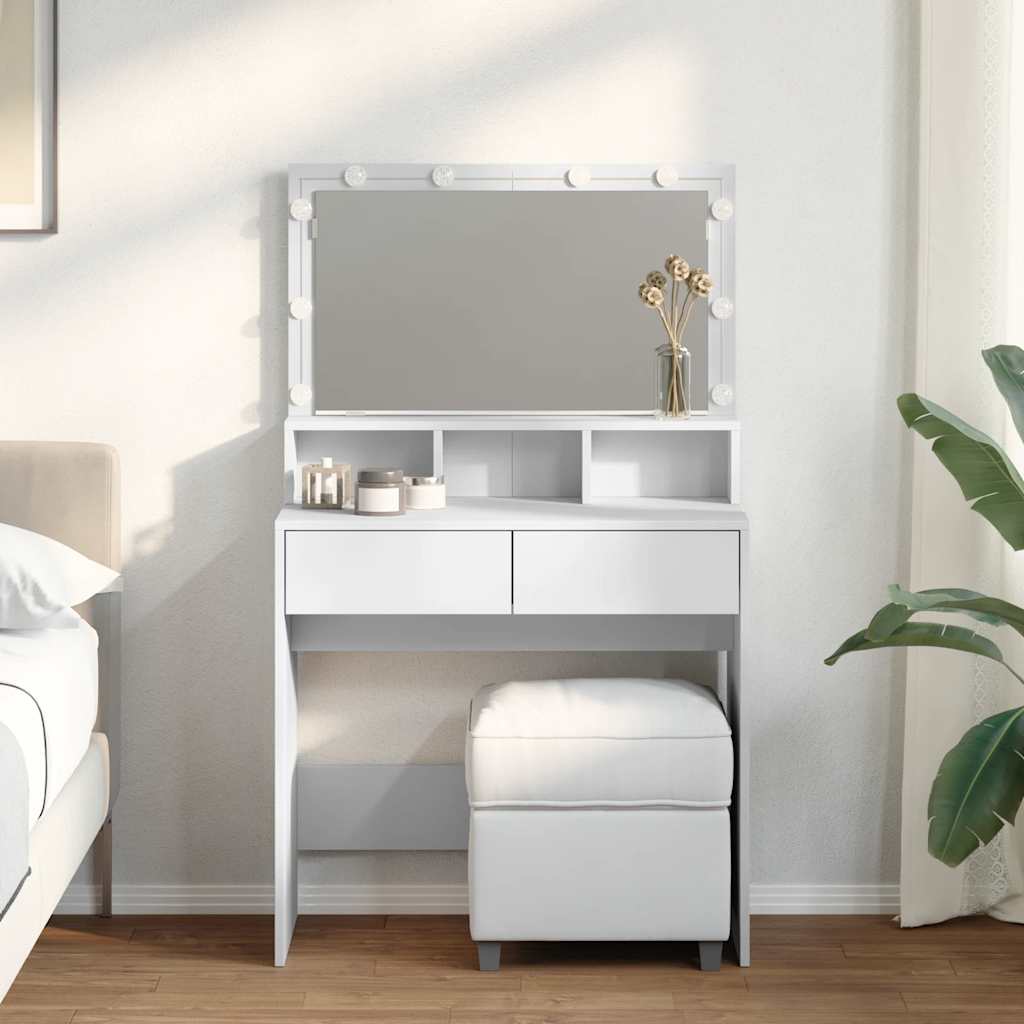 Kaptafel met LED 80x41x134,5 cm wit