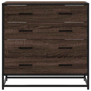 Ladekast 70x41x70 cm bewerkt hout bruin eikenkleur