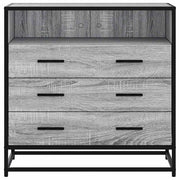 Ladekast 70x41x70 cm bewerkt hout grijs sonoma eikenkleurig