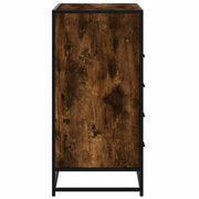 Ladekast 70x41x83,5 cm bewerkt hout gerookt eikenkleurig