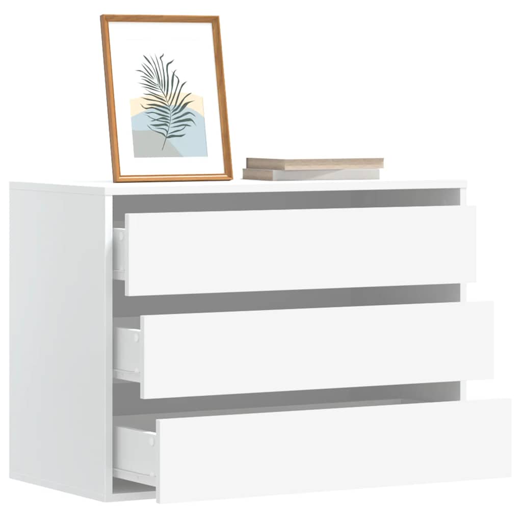 Ladekast 80x41x58 cm bewerkt hout wit