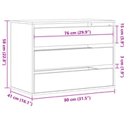 Ladekast 80x41x58 cm bewerkt hout sonoma eikenkleurig