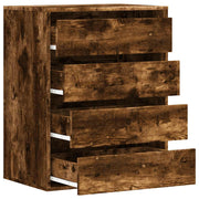 Ladekast 60x41x76 cm bewerkt hout gerookt eikenkleurig