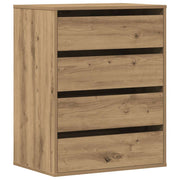 Ladekast 60x41x76 cm bewerkt hout artisanaal eikenkleurig