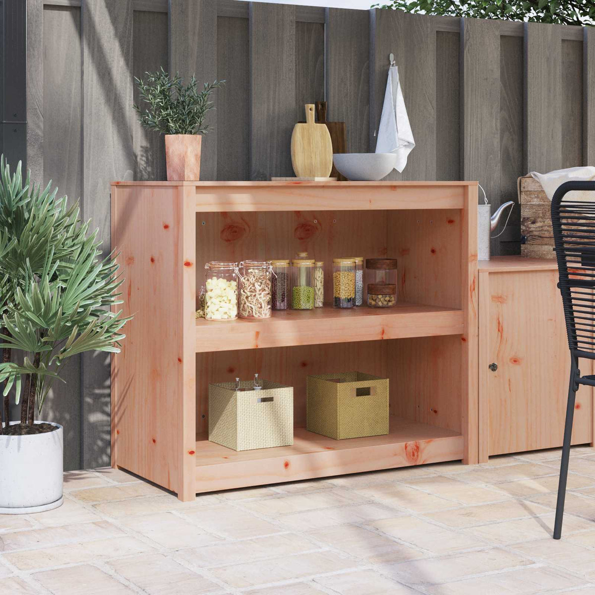 Keukenkast met plank MEPPEL Bruin Eiken 106 x 55 x 92 cm