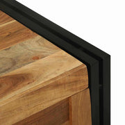 Opbergbox Bruin en zwart 80 x 50 x 50 cm Acaciahout