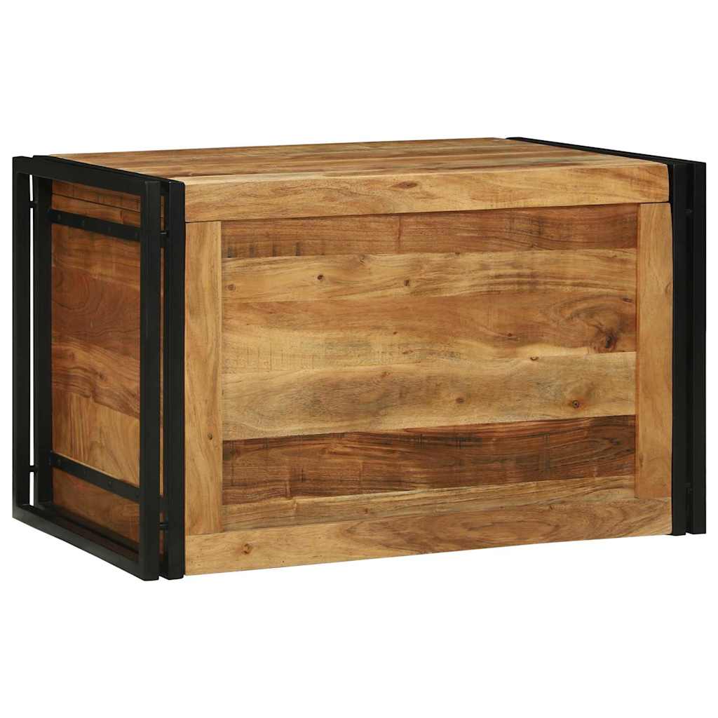 Opbergbox Bruin en zwart 80 x 50 x 50 cm Acaciahout