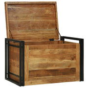 Opbergbox Bruin en zwart 80 x 50 x 50 cm Acaciahout