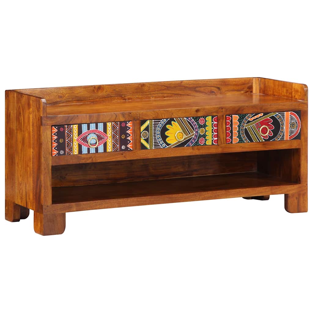 Schoenenbank Honingbruin 100 x 35 x 45 cm Massief Acaciahout