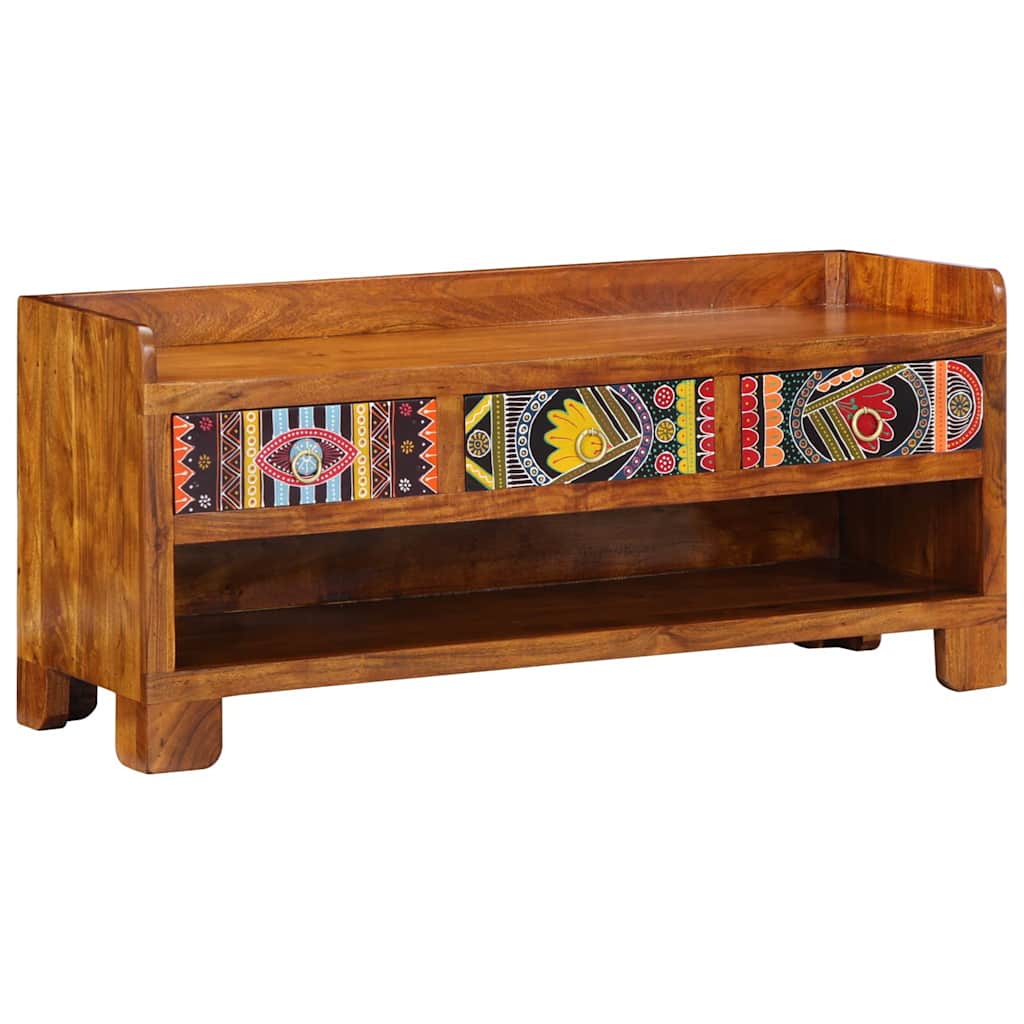 Schoenenbank Honingbruin 100 x 35 x 45 cm Massief Acaciahout