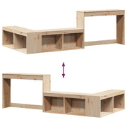 Nachtkastje met bureau 232x122x75 cm massief grenenhout