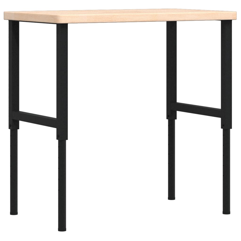 Werkbank rechthoekig 100x60x(73-99,5) cm massief eikenhout